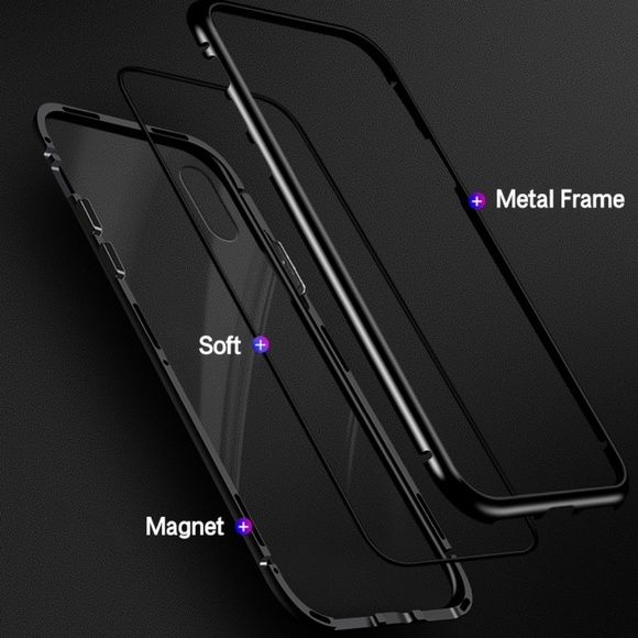 NEW iPhone X/XS/78 360 Magnetic Metal Bumper case - Picture 3 of 8